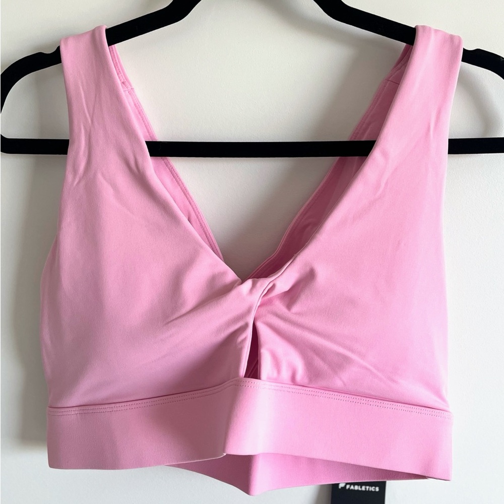 Fabletics Light Pink V-Neck Sports Bra